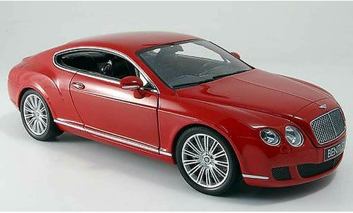 Bentley Continental GT 1/18 Minichamps red 2008 diecast model cars