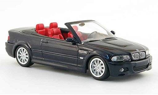Bmw M3 Cabriolet 1/43 Minichamps E46 Convertible black 2001 diecast model cars