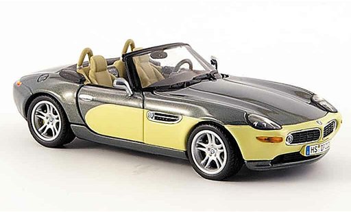Bmw Z8 roadster 1/43 Minichamps grey beige geoffnetes hood 1999 diecast model cars