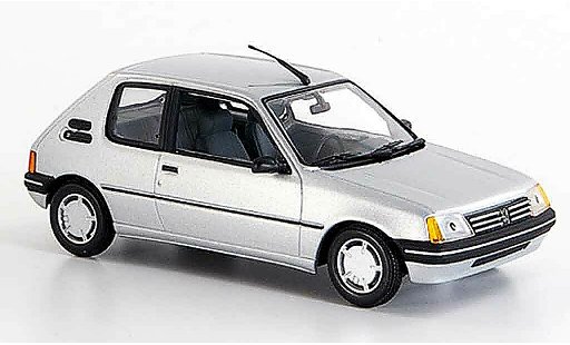 Peugeot 205 Base 1/43 Minichamps grey metallisee 1990 diecast model cars