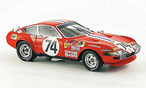 Ferrari 365 GTB/4 1/43 Red Line no.74 sechster platz le mans 1972 diecast model cars