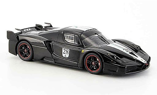 Ferrari Enzo FXX 1/43 Hot Wheels Elite no.28 black avec whiteem stripes diecast model cars