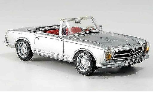Mercedes 230 Base 1/43 IXO SL (W113) grey metallisee geoffnetes hood diecast model cars
