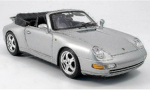 Porsche 911 Cabriolet 1/18 Burago Convertible Carrera grey diecast model cars