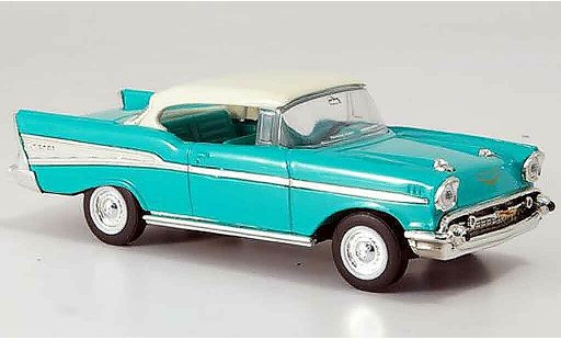 Chevrolet Bel Air Coupe 1/43 Yat Ming green whitees roof 1957 diecast model cars