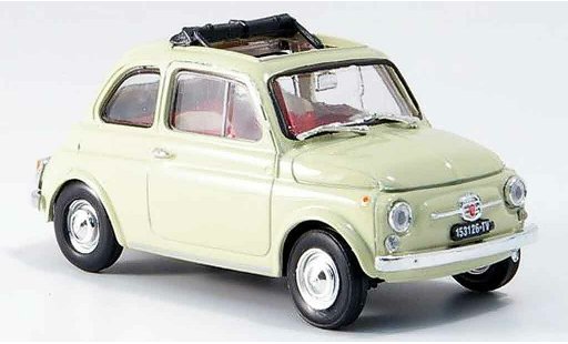 Fiat 500 F 1/43 Brumm creme geoffnetes folding roof 1965 diecast model cars
