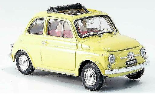 Fiat 500 F 1/43 Brumm yellow geoffnetes folding roof 1965 diecast model cars