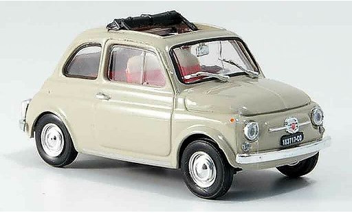 Fiat 500 F 1/43 Brumm sandbeige geoffnetes folding roof 1965 diecast model cars