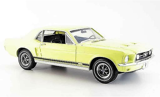 Ford Mustang GT 1/18 Greenlight coupe yellow diecast model cars