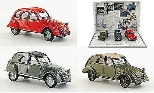 Citroen 2CV Berline 1/43 Norev 3er set 60 jahre nr.2 diecast model cars