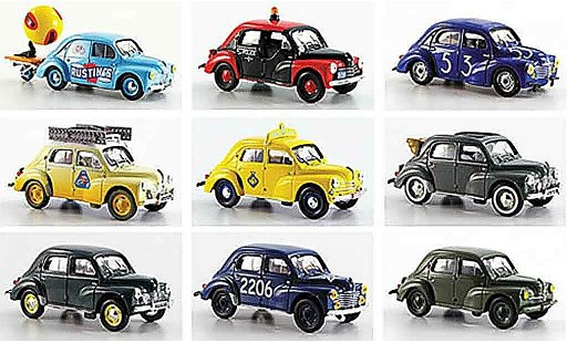 Renault 4CV Base 1/43 Eligor set avec 9 modellen 1961 diecast model cars