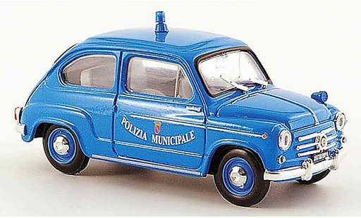 Fiat 600 D 1/43 Brumm Polizia Municipale Roma police 1960 diecast model cars