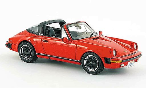 Porsche 911 Targa 1/43 Neo Carrera red USA Version 1985 diecast model cars