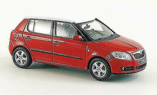 Skoda Fabia Base 1/43 Abrex ii red avec whiteem roof diecast model cars