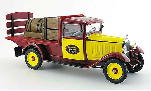 Citroen C4 1930 1/18 Solido flatbed brasseur red/yellow with ladegut diecast model cars
