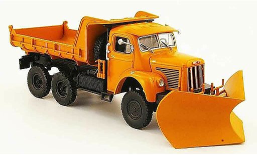 Berliet GBC camion 1/43 Norev 8 6x6 orange avec Schneepflug 1959 diecast model cars