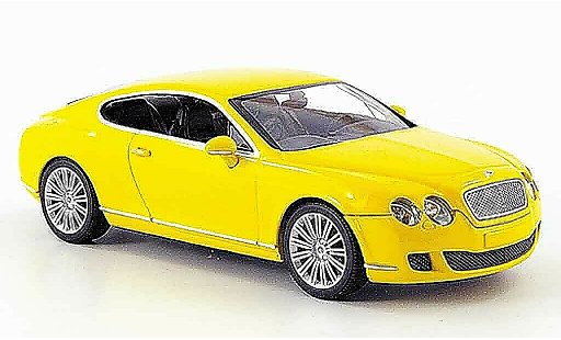 Bentley Continental GT 1/43 Minichamps yellow Linea 2008 diecast model cars