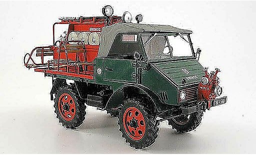 Mercedes Unimog 401-404 1/18 Schuco 401 pompier avec spezialaufbau green red 1953 diecast model cars