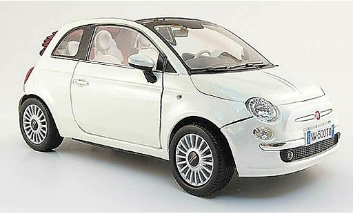 Fiat 500 Cabrio 1/18 Mondo Motors cabriolet white 2009 diecast model cars