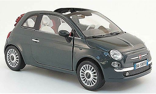 Fiat 500 Cabrio 1/18 Mondo Motors cabriolet grey 2009 diecast model cars