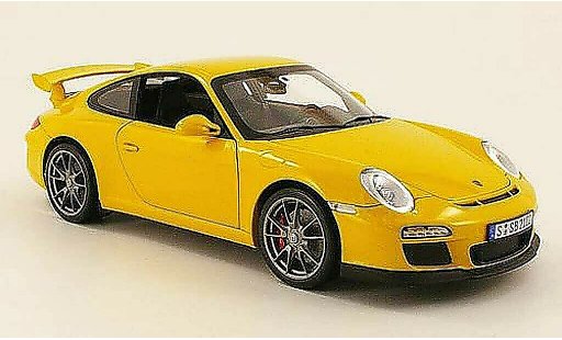 Porsche 911 GT3 1/18 Norev yellow 2009 diecast model cars