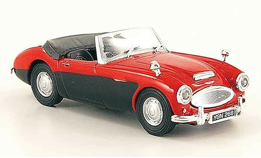 Austin Healey 100 /6 od bn6 1/43 Cararama red black diecast model cars