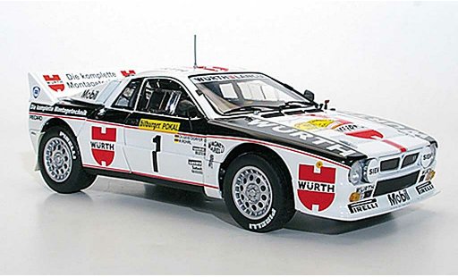 Lancia 37 Rally 1/18 Kyosho No.1 Wurth W.Rohrl/C.Geistdorfer Germany 1983 diecast model cars