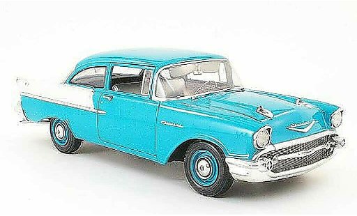 Chevrolet Bel Air Sedan 1/18 Highway 61 1957 150 utility turquoise/grey 2 portes diecast model cars