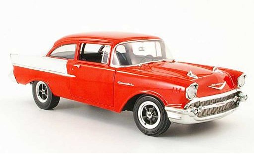 Chevrolet Bel Air Sedan 1/18 Highway 61 1957 150 utility red/cremewhite diecast model cars