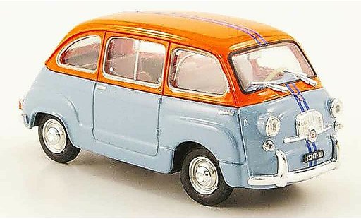 Fiat 600 Multipla 1/43 Brumm D blue orange 1966 diecast model cars