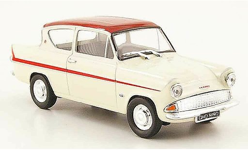 Ford Anglia 105E 1/43 Cararama MkI white red diecast model cars