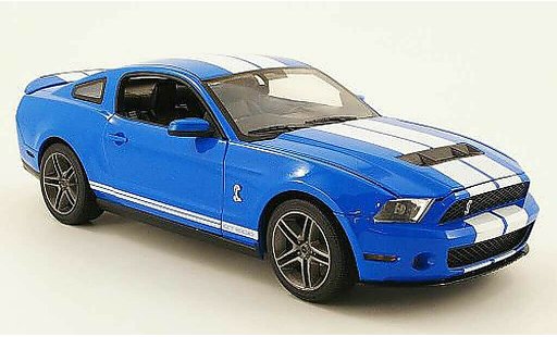 Shelby GT 500 2010 1/18 Greenlight blue avec white bandes diecast model cars