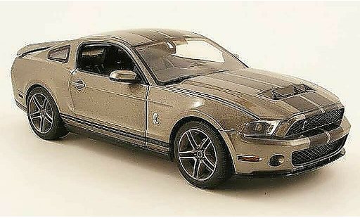 Shelby GT 500 2010 1/18 Greenlight grey avec bandes blacks diecast model cars