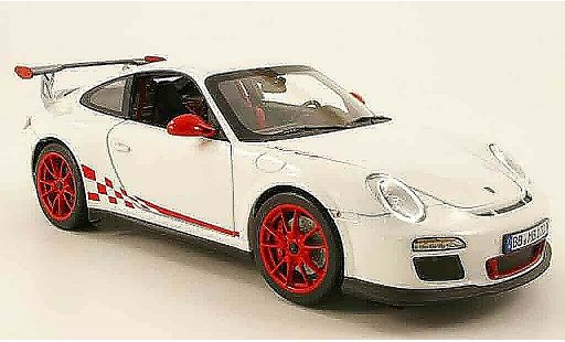 Porsche 911 GT3 RS 1/18 Norev 2010 white with roter dekoration diecast model cars
