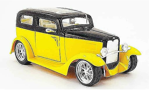 Ford Model A Sedan 1/18 Yat Ming yellow/black avec panoramaroof 1931 diecast model cars