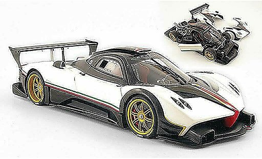 Pagani Zonda R 1/18 Autoart white carbone avec bandes italie 2007 diecast model cars