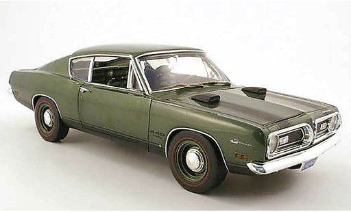 Plymouth Barracuda 1969 1/18 Highway 61 440 green diecast model cars