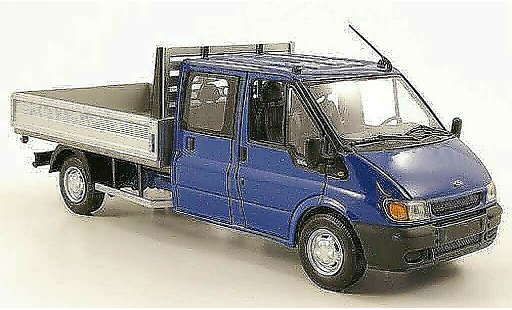 Ford Transit Pritsche 1/43 Minichamps DoKa-flatbed blue 2000 diecast model cars