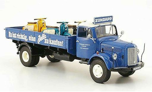 Mercedes L3500 Base 1/43 Premium ClassiXXs + Zundapp flatbed Zundapp-Werke GmbH avec 3 Bella als Ladegut diecast model cars