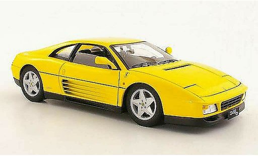 Ferrari 348 TB 1/18 Hot Wheels Elite yellow 1989 diecast model cars