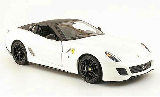 Ferrari 599 GTO 1/18 Hot Wheels white/noir mat diecast model cars