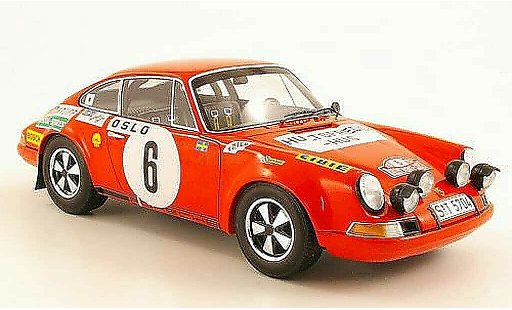 Porsche 911 S 1/18 Spark No.6 B.Waldegaard/L.Helmer Monte Carlo Rally 1970 diecast model cars