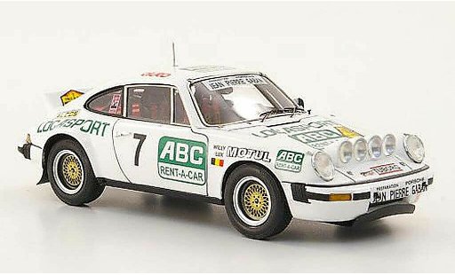 Porsche 911 SC 1/43 Spark No.7 Locasport/ABC Rent-A-Car Rally Condroz 1981 diecast model cars