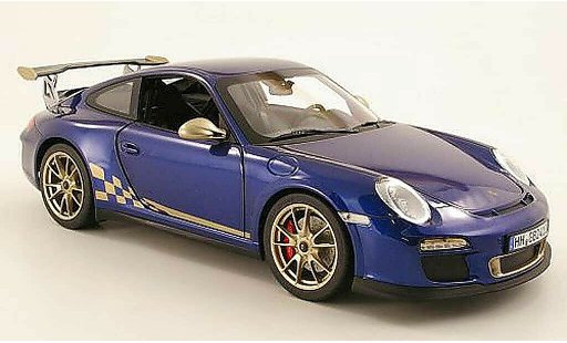 Porsche 911 GT3 RS 1/18 Norev 2010 blue/beige diecast model cars