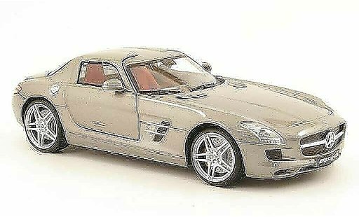 Mercedes SLS Coupe 1/18 Mondo Motors coupe amg grey diecast model cars