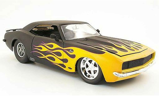 Chevrolet Camaro Z28 1/18 Jada Toys black mat avec flamming 1968 diecast model cars