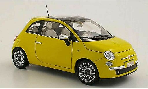 Fiat 500 Cabrio 1/18 Norev Lounge yellow 2007 diecast model cars