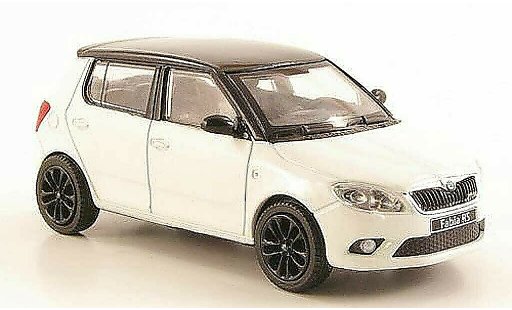 Skoda Fabia II 1/43 Abrex white with blackem roof and Felgen 2010 diecast model cars