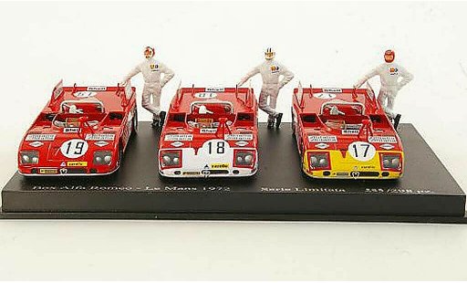 Alfa Romeo 33.3 tt3 1/43 M4 3er-Set TT: No.17 Elford + No.18 Vaccarella + No.19 Stommelen 24h Le Mans diecast model cars