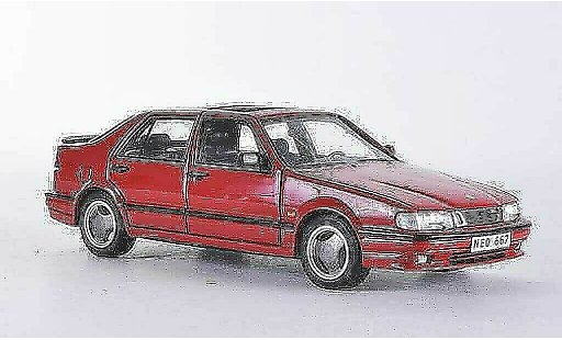 Saab 9000 CS 1/43 Neo Aero red 1995 diecast model cars